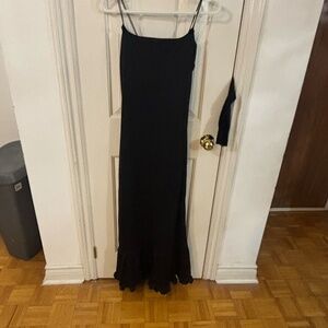 HOLY HEEL vintage 90s dress black and maxi with spaghetti straps
